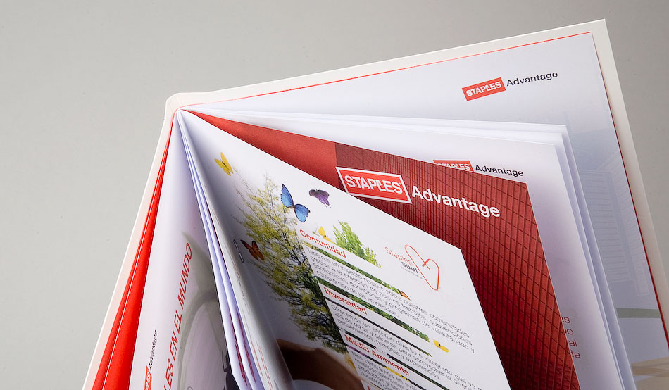 diseño gráfico de memoria de empresa Staples
